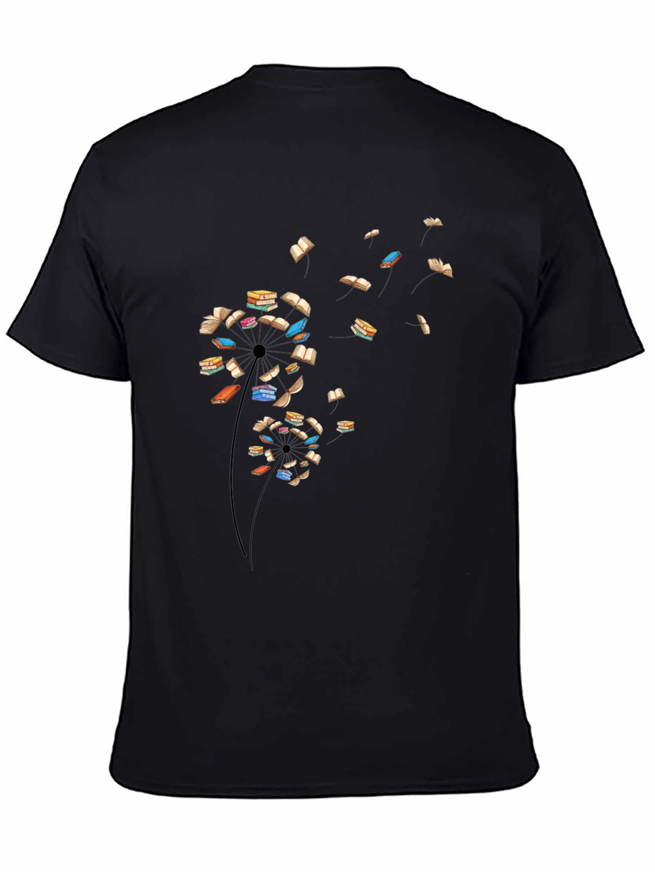 Book Dandelion T-Shirt - Literary Black Tee
