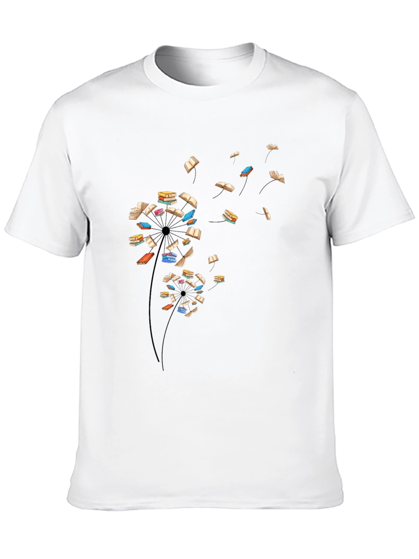 Book Dandelion T-Shirt - Literary Black Tee