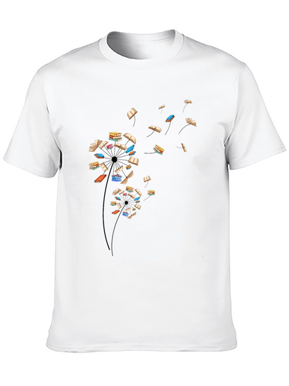 Book Dandelion T-Shirt - Literary Black Tee