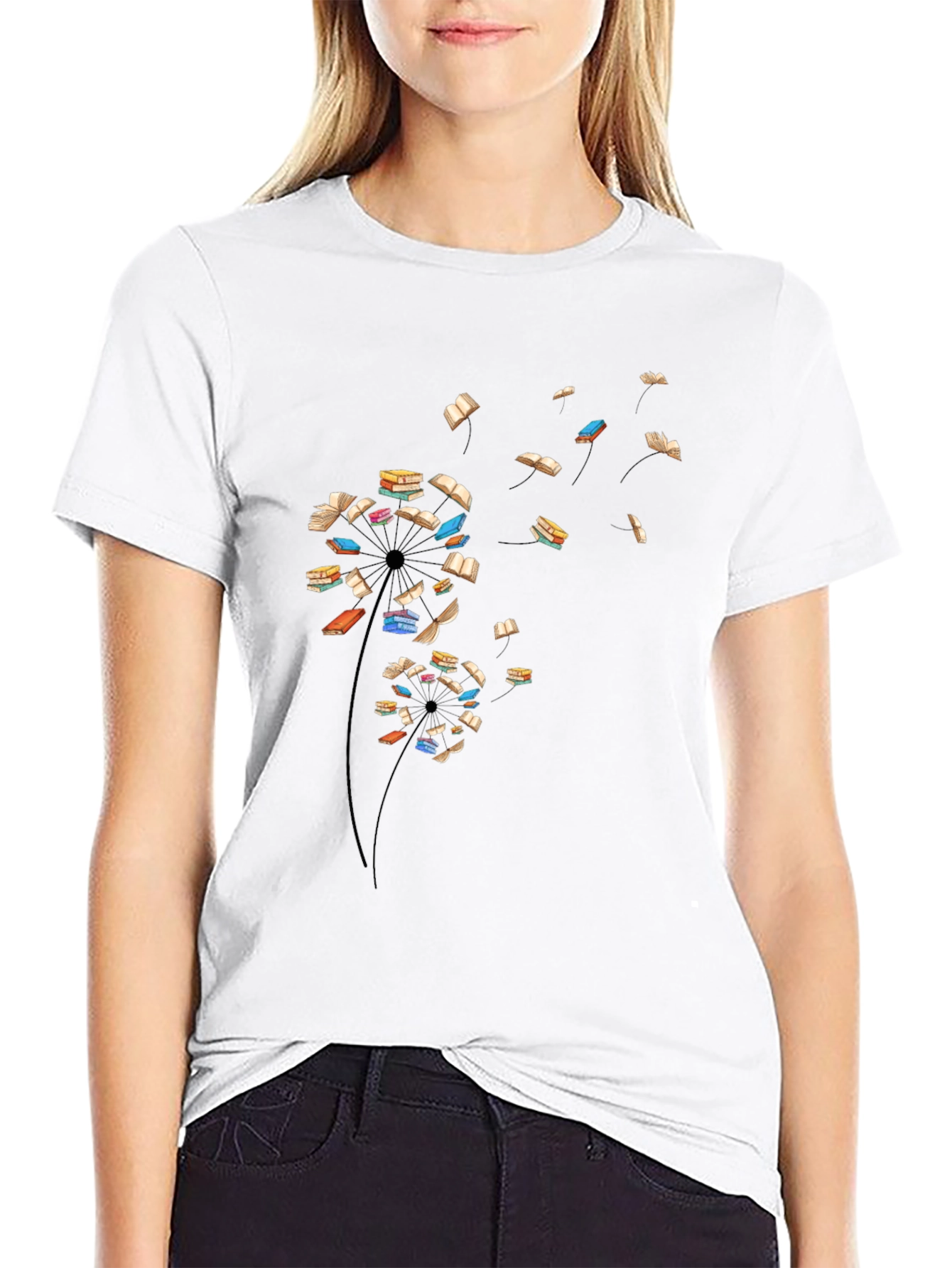 Book Dandelion T-Shirt - Literary Black Tee