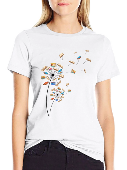 Book Dandelion T-Shirt - Literary Black Tee