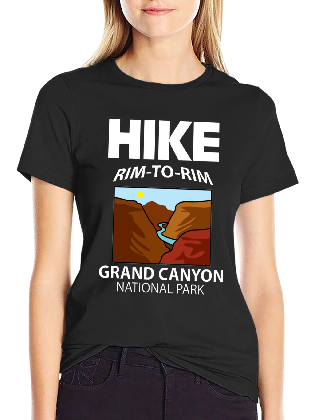 Grand Canyon Hike Rim-to-Rim Black T-Shirt