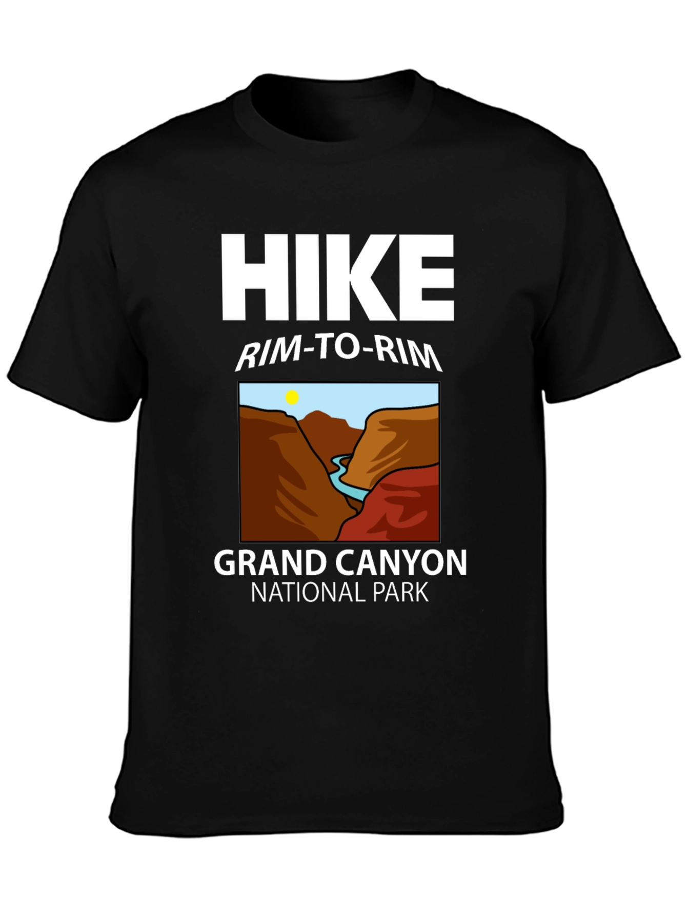 Grand Canyon Hike Rim-to-Rim Black T-Shirt