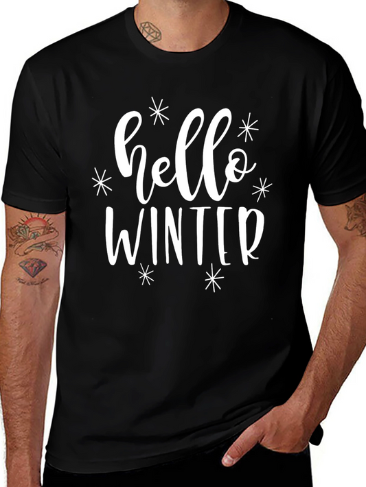 Hello Winter Black Graphic Tee