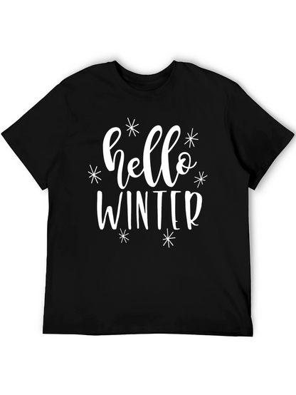Hello Winter Black Graphic Tee