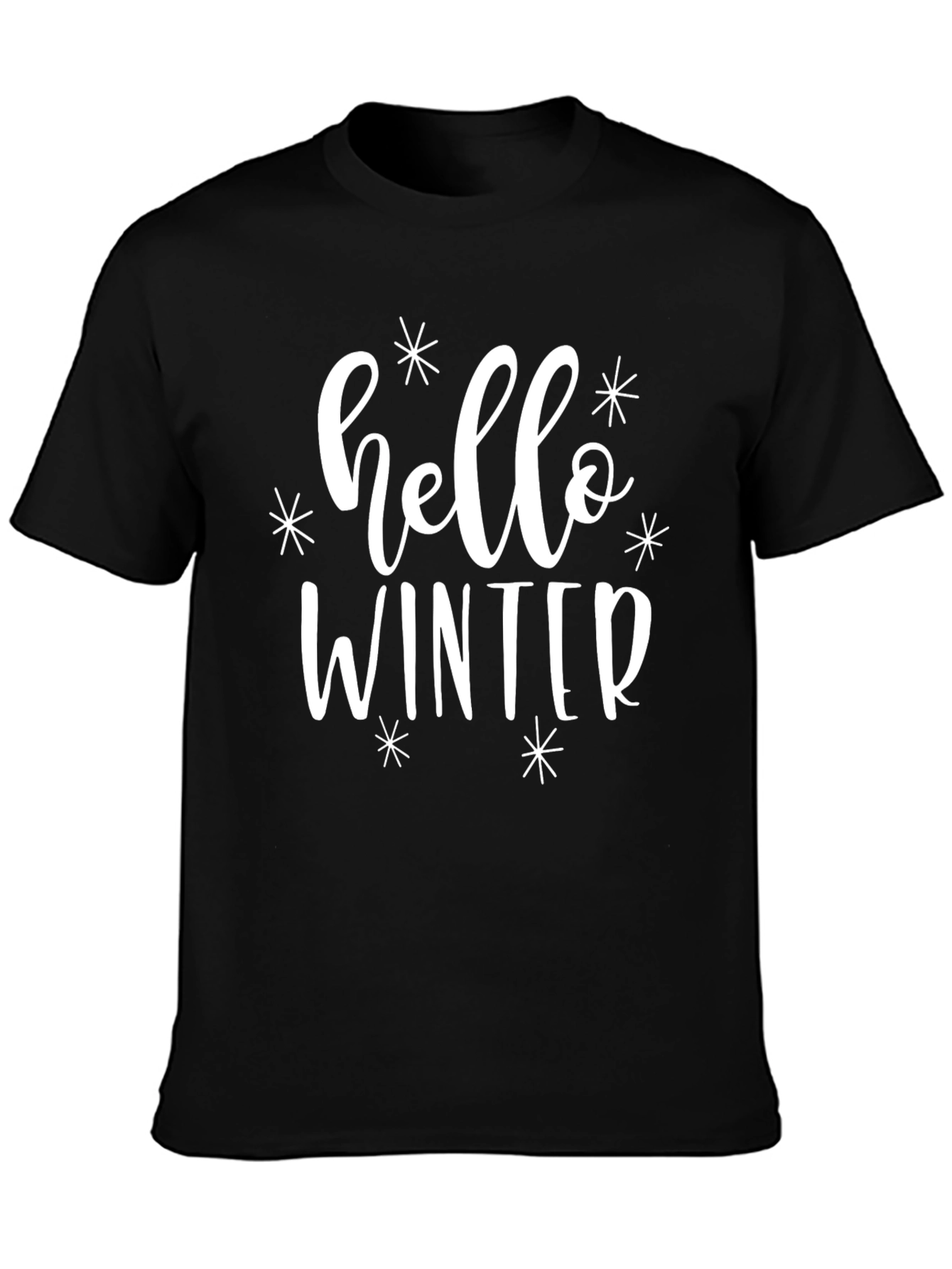 Hello Winter Black Graphic Tee