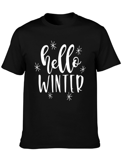 Hello Winter Black Graphic Tee
