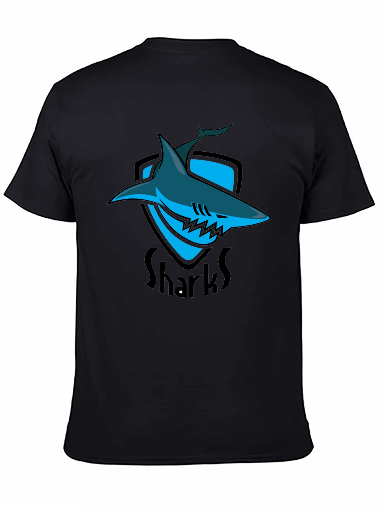 Shark Shield Black T-Shirt - Graphic Print