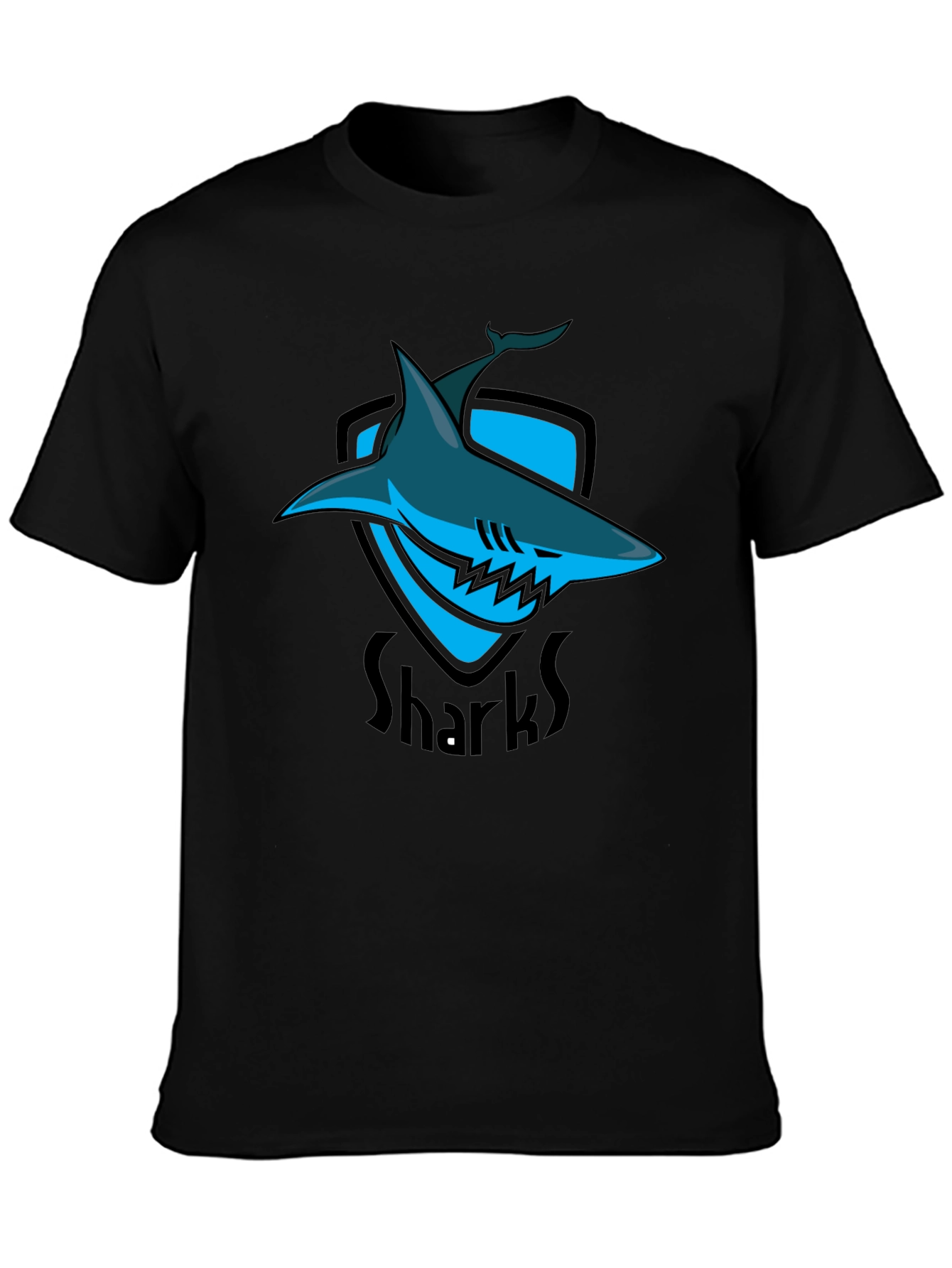 Shark Shield Black T-Shirt - Graphic Print