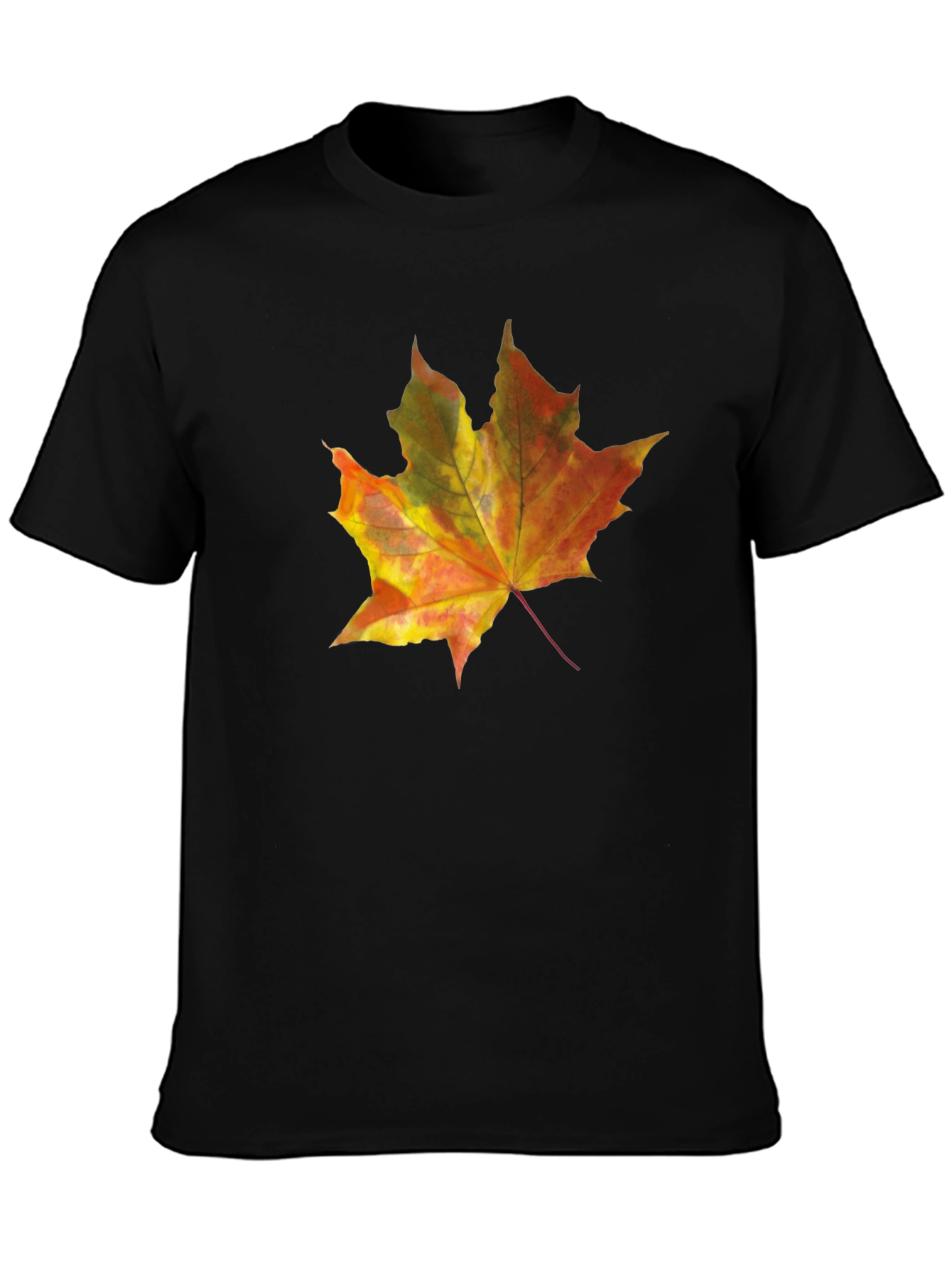 Autumn Leaf Graphic Tee - Mens Black T-Shirt