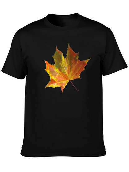 Autumn Leaf Graphic Tee - Mens Black T-Shirt