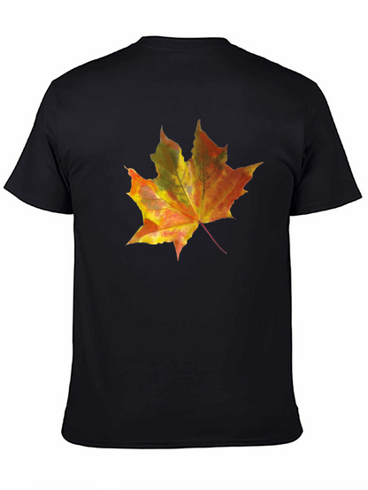 Autumn Leaf Graphic Tee - Mens Black T-Shirt