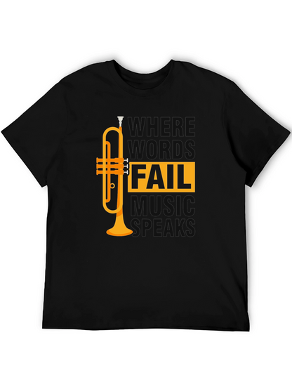 Music Speaks T-Shirt - Trumpet Design - Unisex Tee