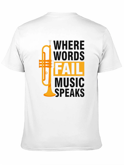 Music Speaks T-Shirt - Trumpet Design - Unisex Tee