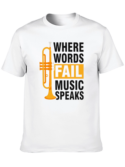 Music Speaks T-Shirt - Trumpet Design - Unisex Tee
