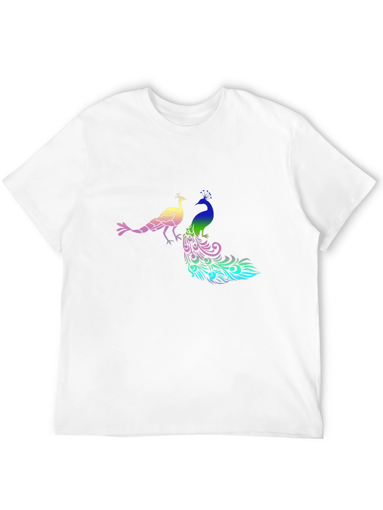 Peacock Graphic Print Black T-Shirt