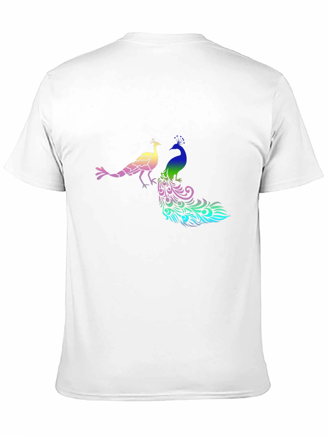 Peacock Graphic Print Black T-Shirt