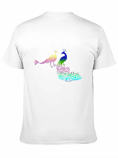 Peacock Graphic Print Black T-Shirt