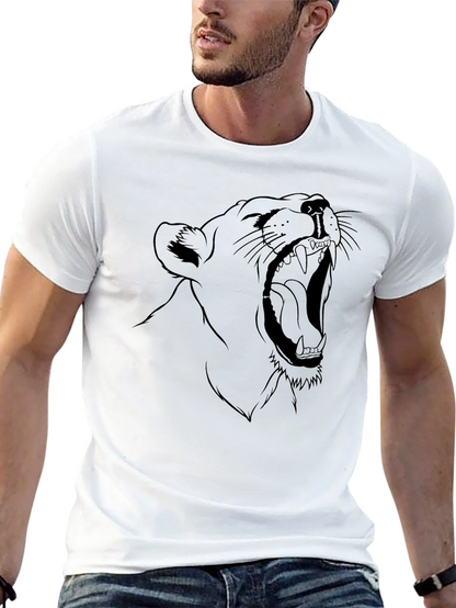 Roaring Lion Graphic Tee - Black Cotton T-Shirt