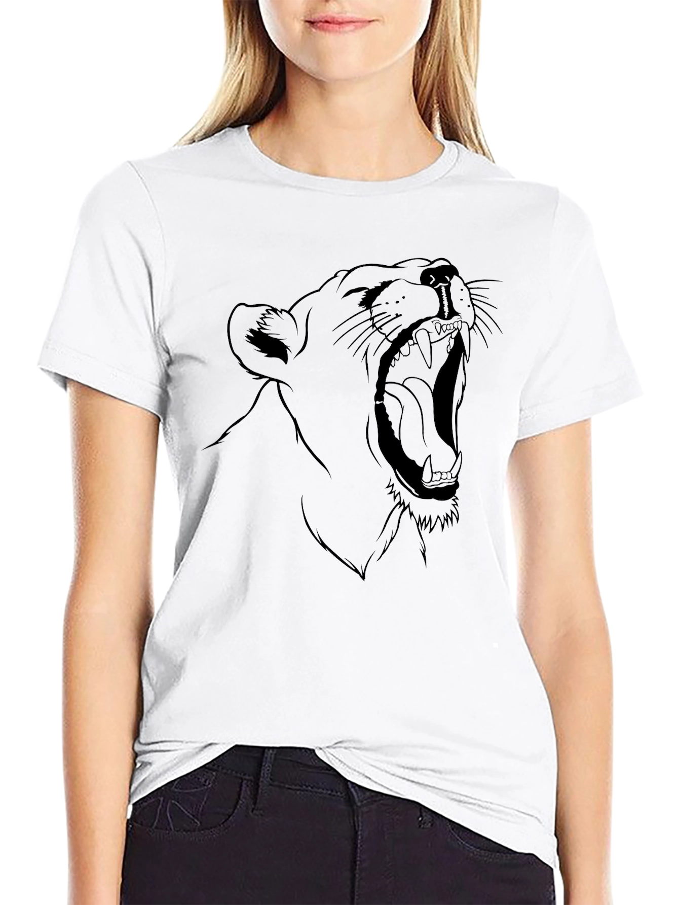 Roaring Lion Graphic Tee - Black Cotton T-Shirt