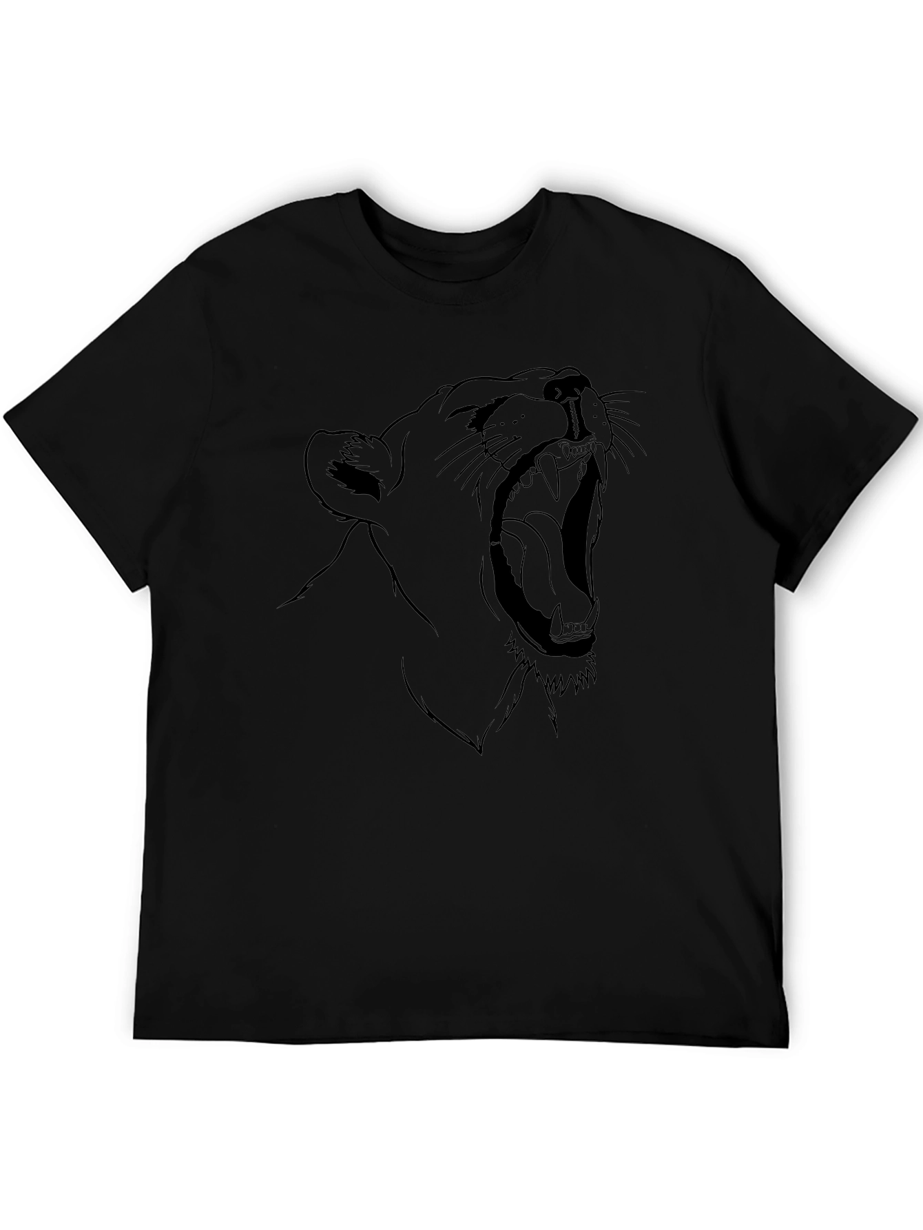 Roaring Lion Graphic Tee - Black Cotton T-Shirt