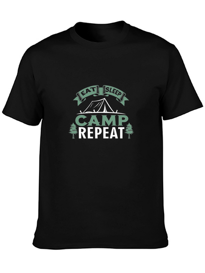 Eat Sleep Camp Repeat Black T-Shirt