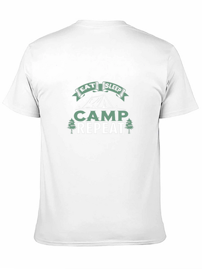 Eat Sleep Camp Repeat Black T-Shirt