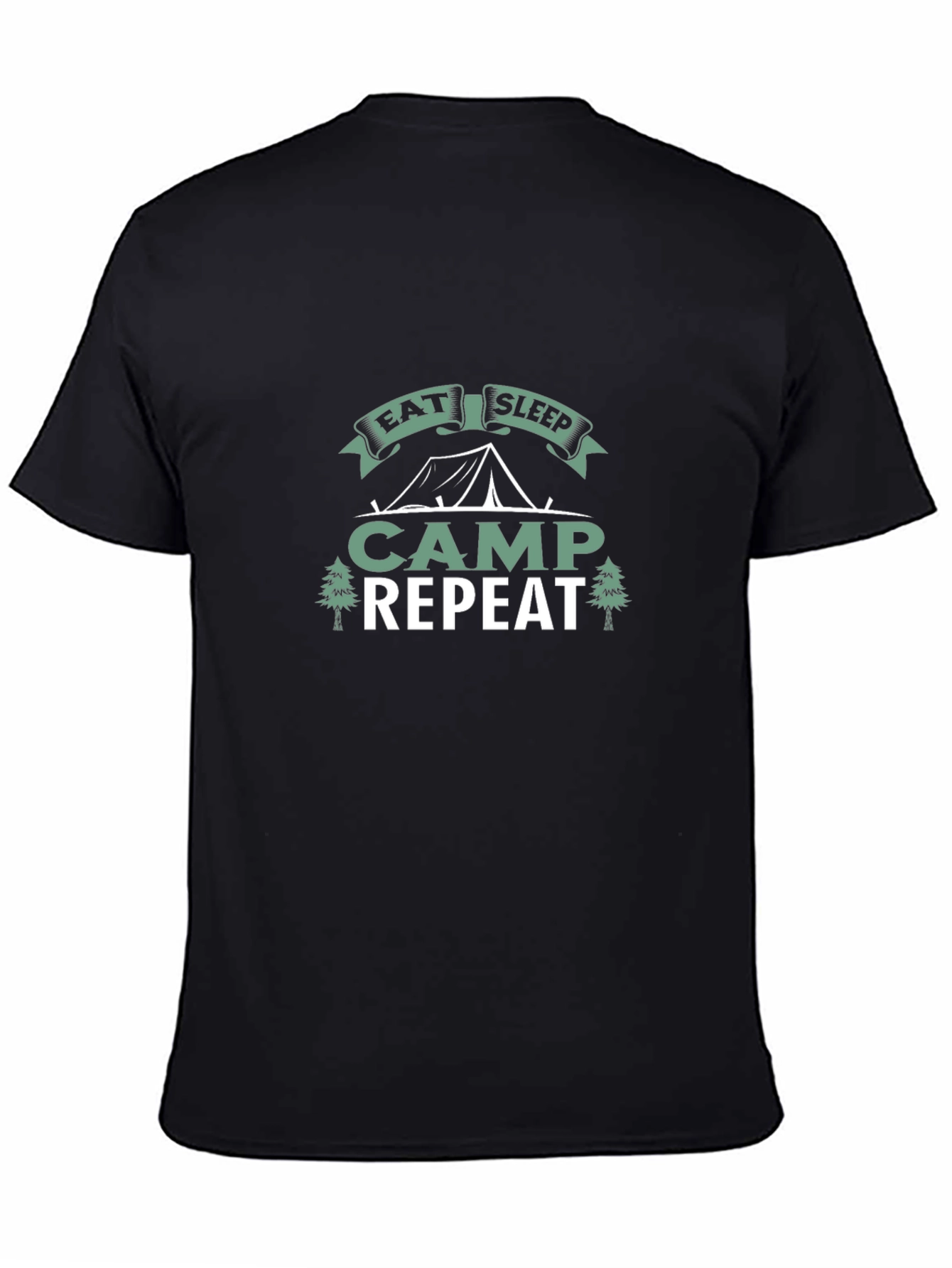 Eat Sleep Camp Repeat Black T-Shirt