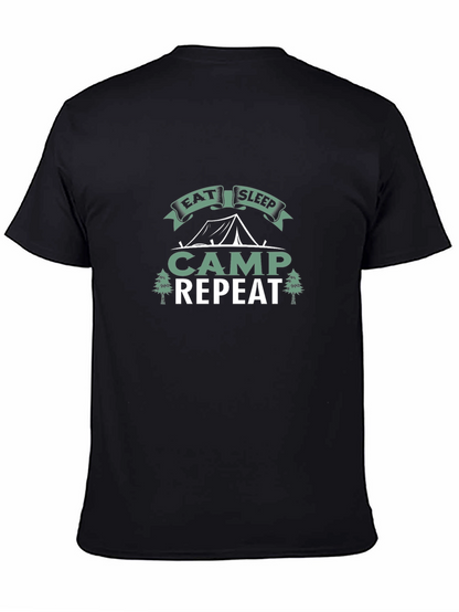 Eat Sleep Camp Repeat Black T-Shirt