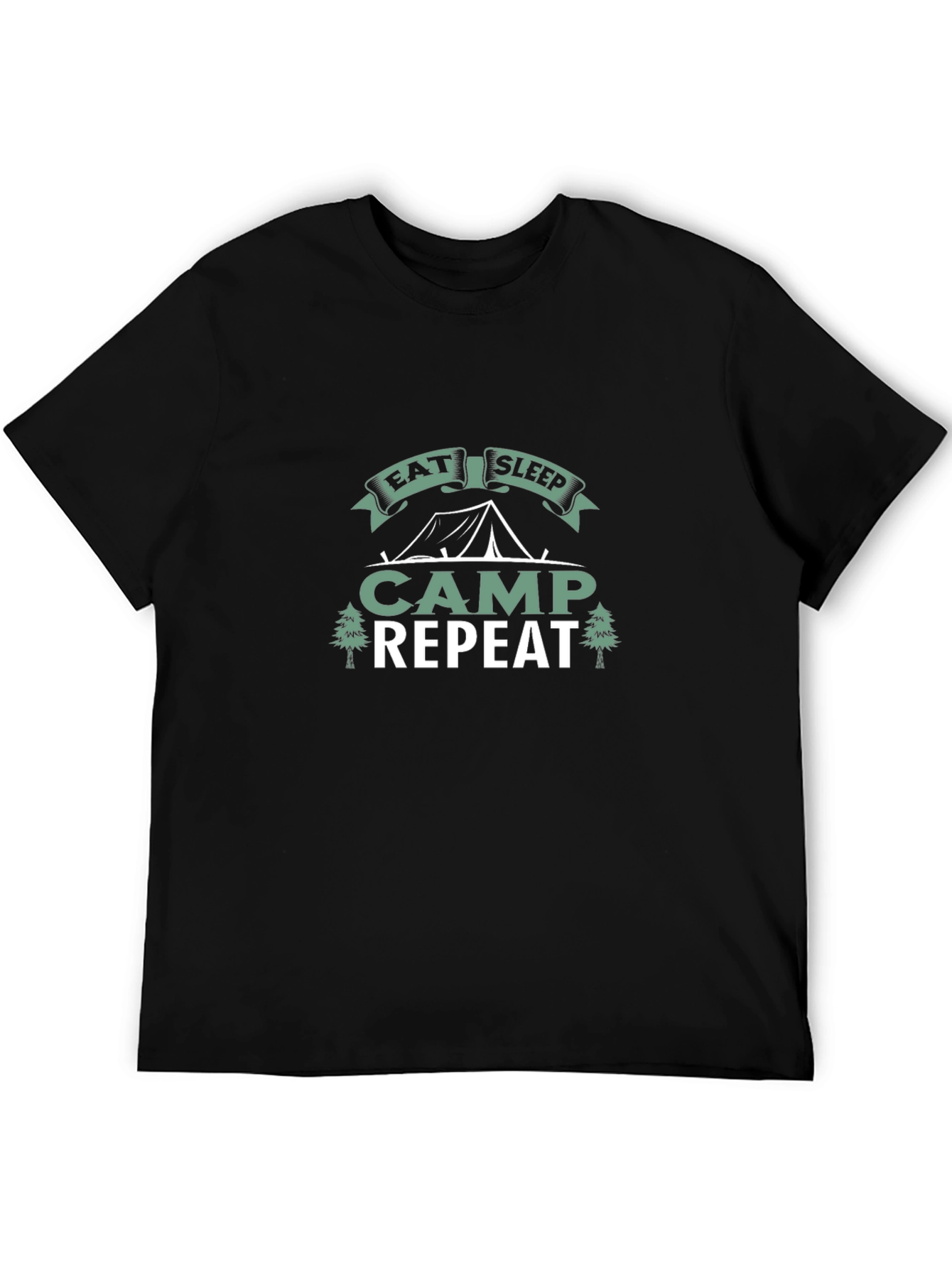 Eat Sleep Camp Repeat Black T-Shirt