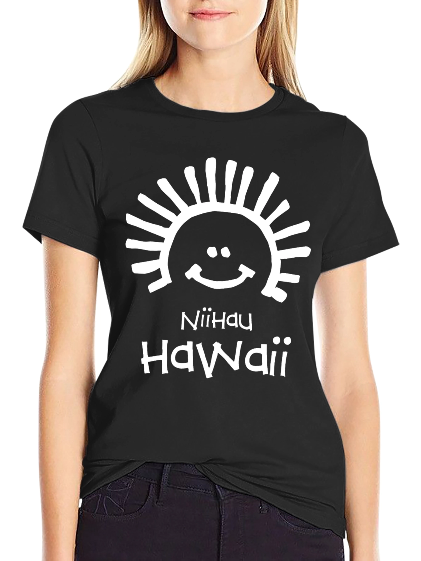 Niihau Hawaii Black Graphic T-Shirt