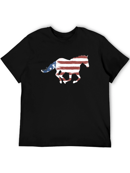 American Flag Horse Graphic Tee