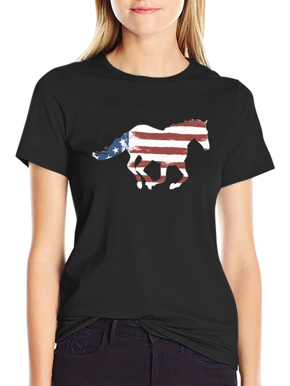 American Flag Horse Graphic Tee