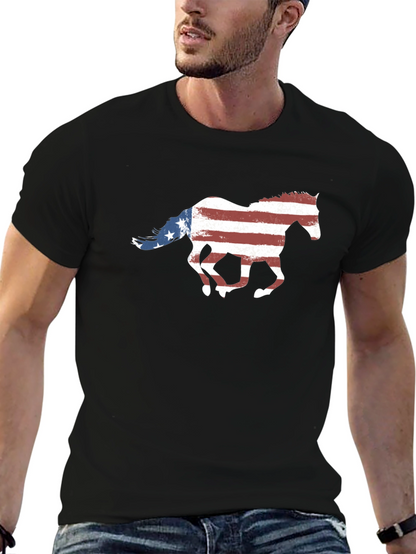 American Flag Horse Graphic Tee