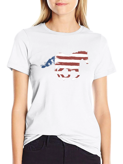 American Flag Horse Graphic Tee