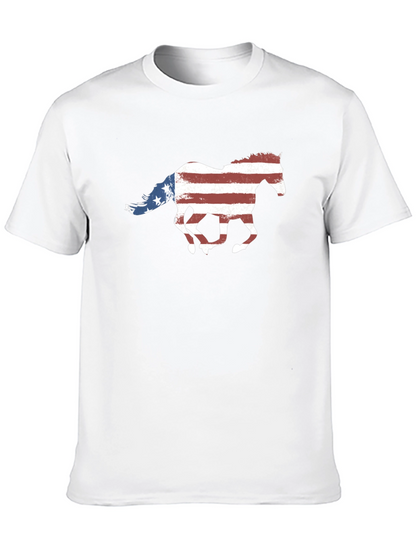 American Flag Horse Graphic Tee