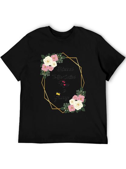 Blessed Mom & Granny Floral Graphic T-Shirt