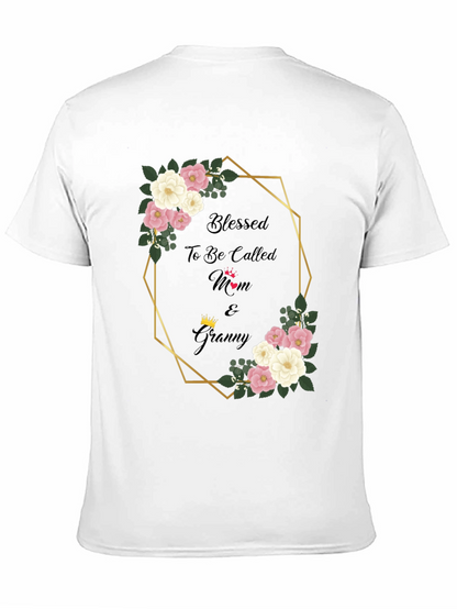 Blessed Mom & Granny Floral Graphic T-Shirt