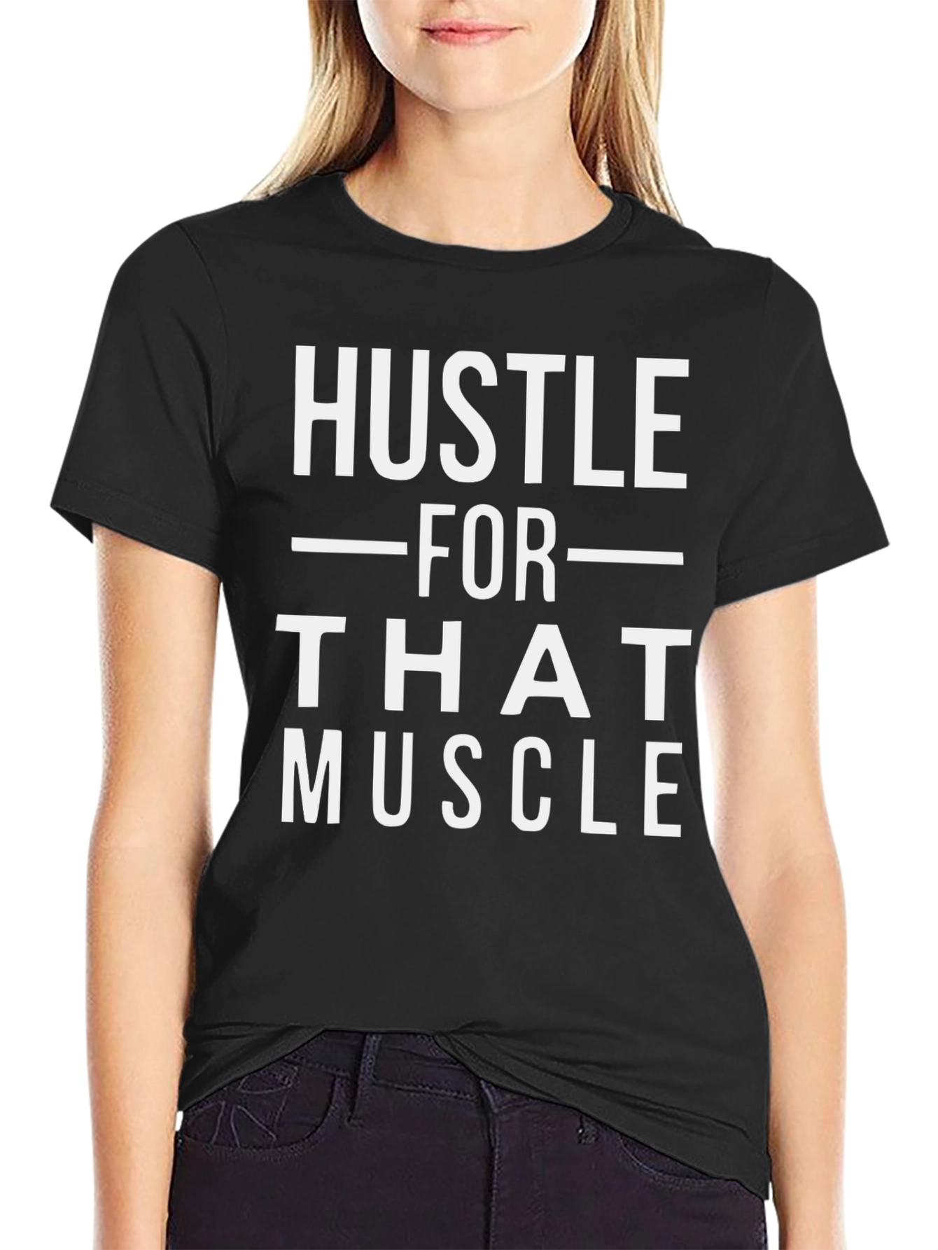 Hustle For That Muscle Graphic Tee - Black