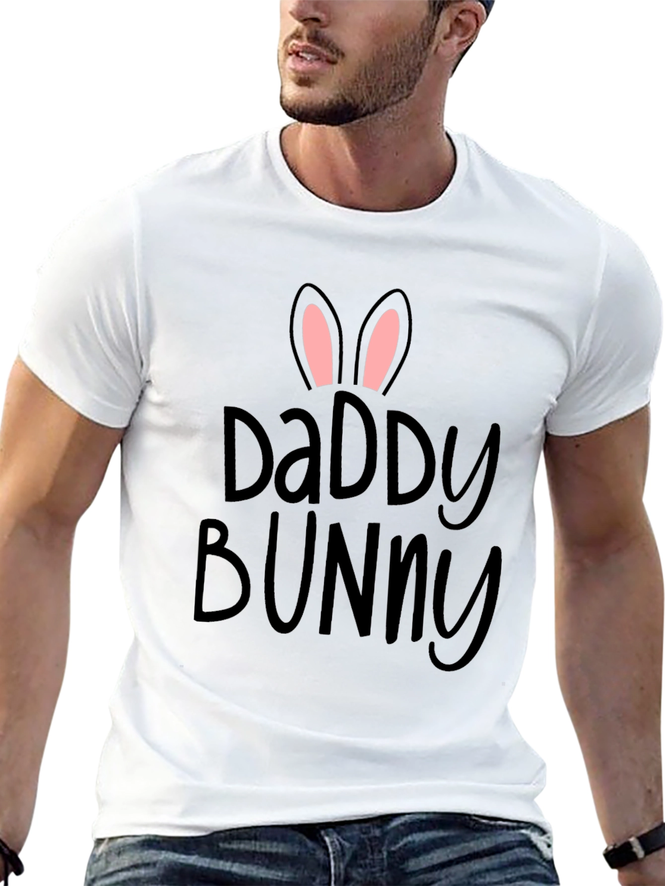 Daddy Bunny Black T-Shirt | Easter Dad