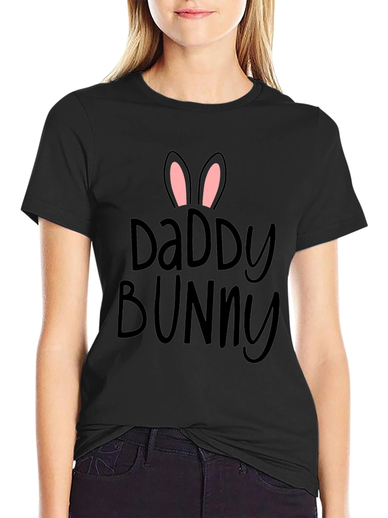 Daddy Bunny Black T-Shirt | Easter Dad
