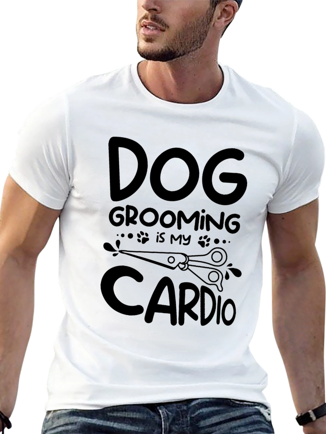 Dog Grooming is My Cardio Black T-Shirt