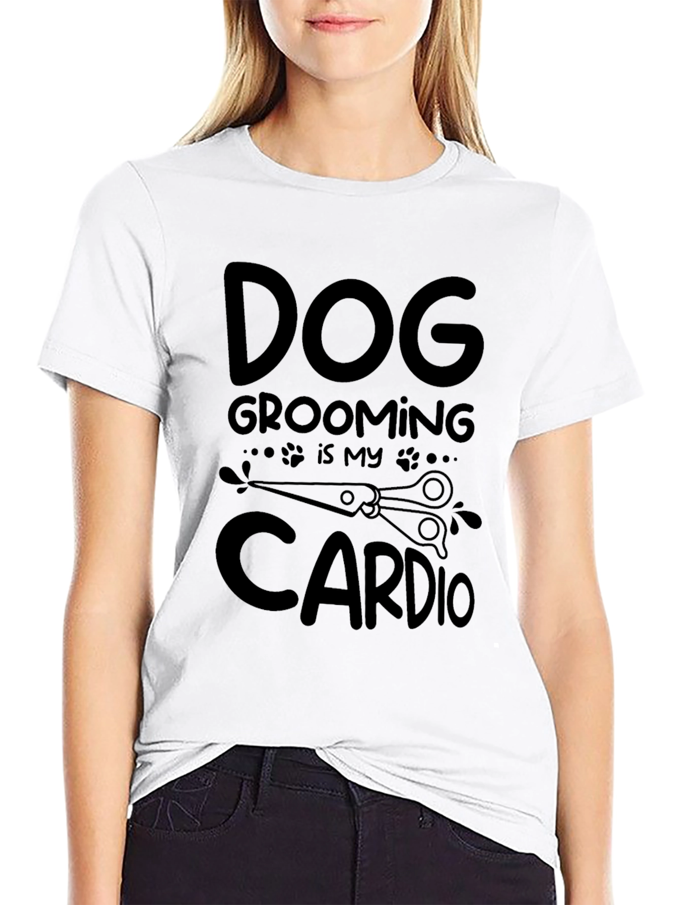 Dog Grooming is My Cardio Black T-Shirt