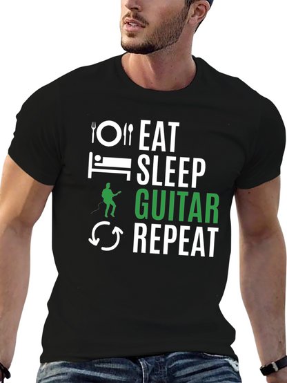 Eat Sleep Guitar Repeat Graphic Tee