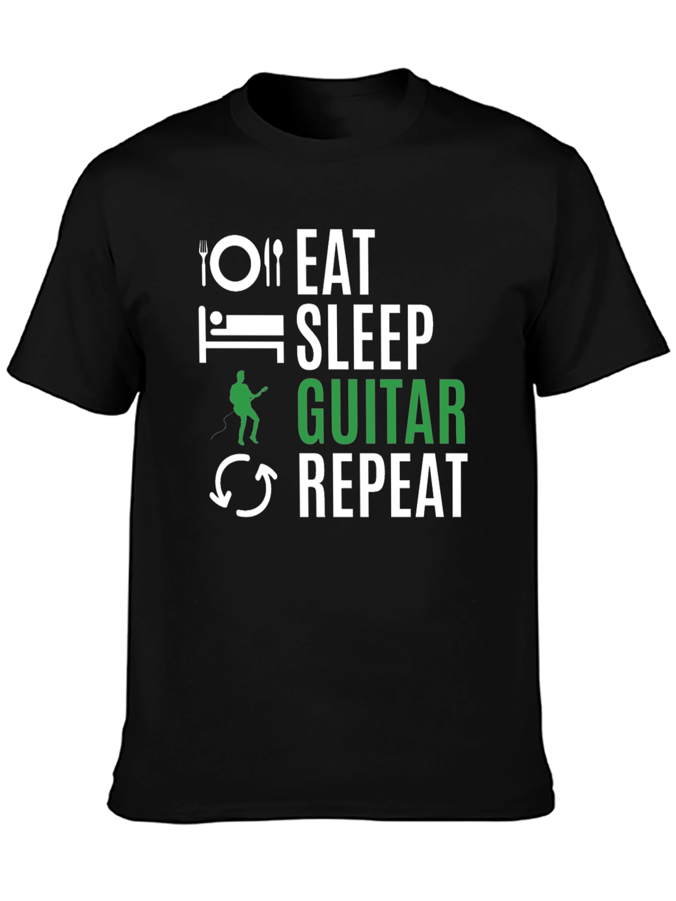 Eat Sleep Guitar Repeat Graphic Tee