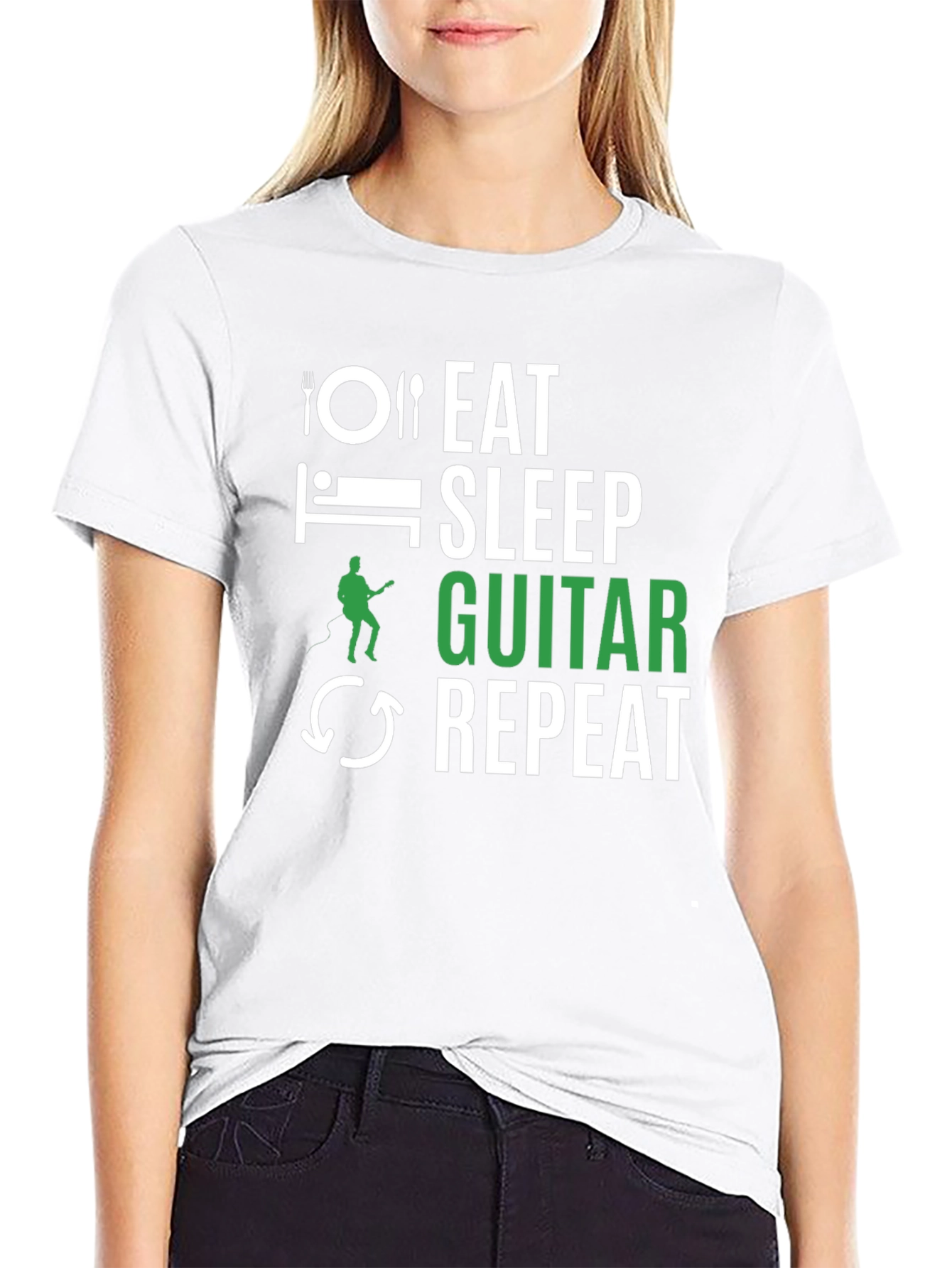 Eat Sleep Guitar Repeat Graphic Tee