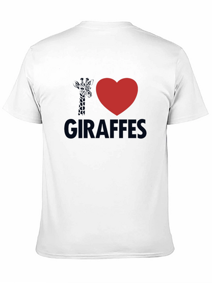 I Heart Giraffes Black Graphic Tee Shirt