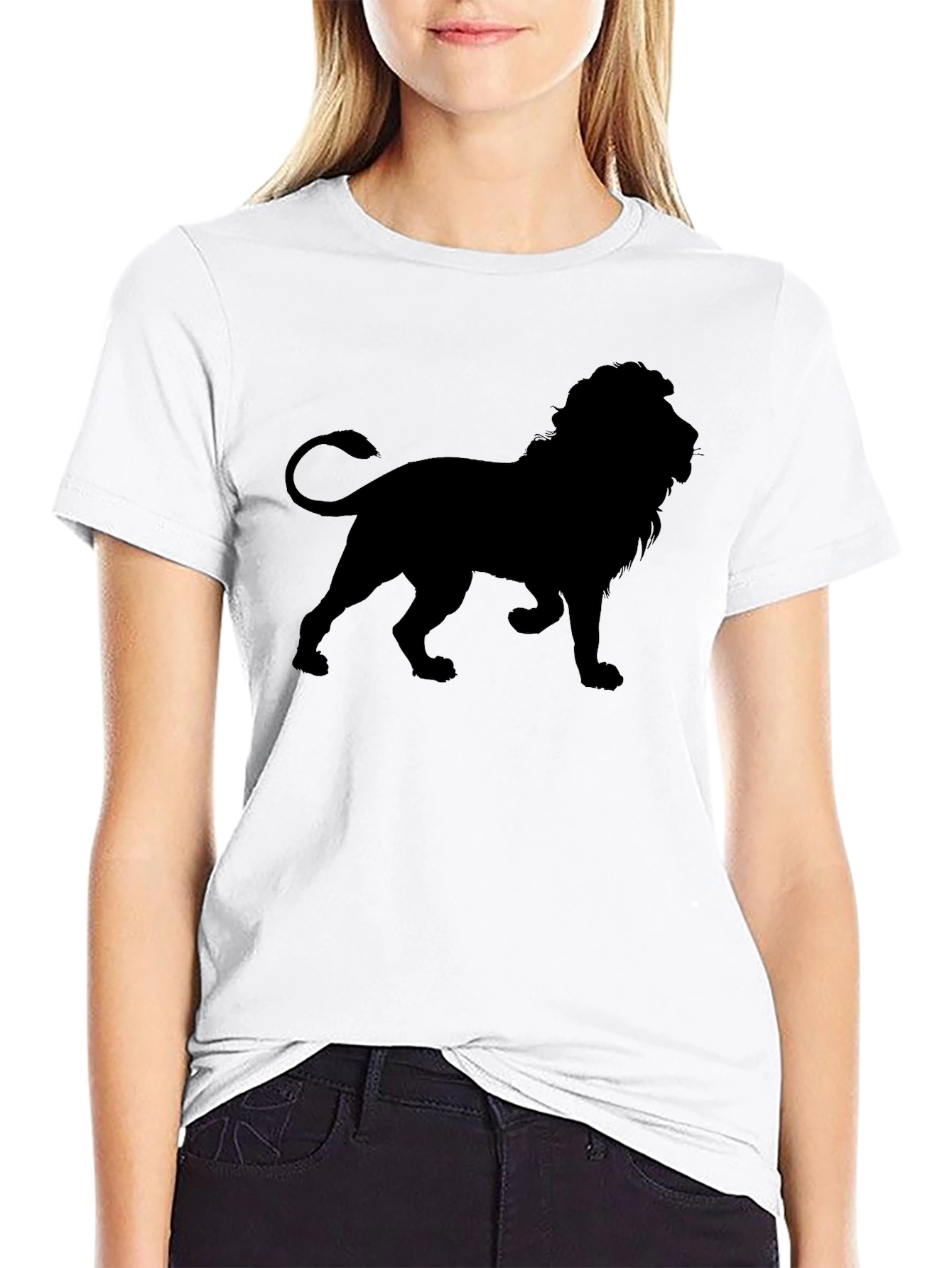 Lion Silhouette Black T-Shirt