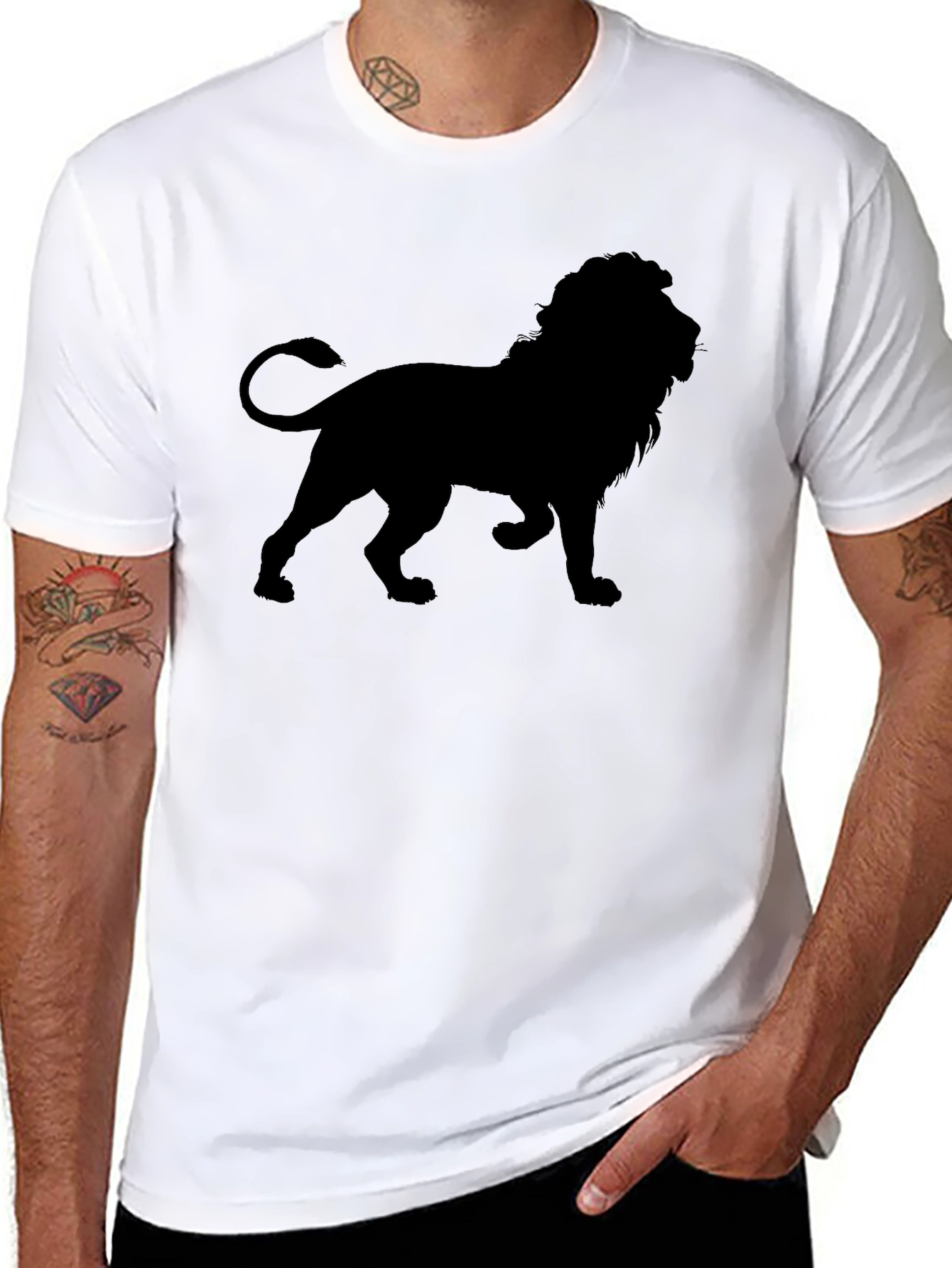 Lion Silhouette Black T-Shirt