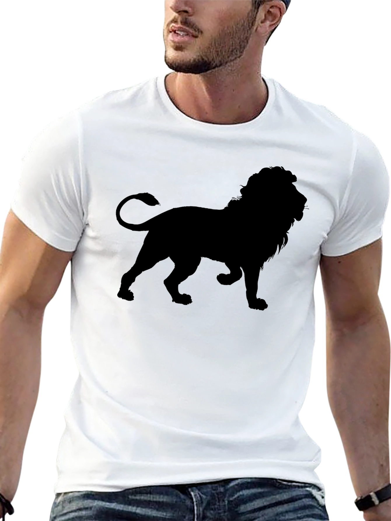 Lion Silhouette Black T-Shirt